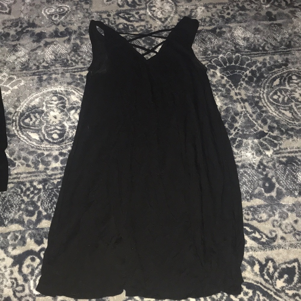 Black dress with criss cross front
